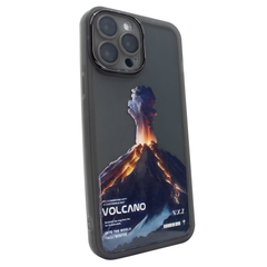Чехол для iPhone 14 Pro Print Nature Volcano с защитными линзами на камеру Black