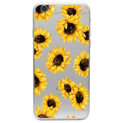 Чехол прозрачный Print Flowers для iPhone 6 Plus/6s Plus Цветы подсолнухи
