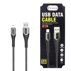 Кабель плетений USB to Lightning 3A SkyDolphin Cable Black