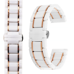 Ремешок керамический Ceramic Band для Apple Watch 38|40|41mm White-Rose Gold