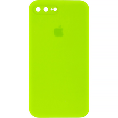 Чехол Silicone Case FULL CAMERA (square side) (для iPhone 7/8 PLUS) (Party Green)