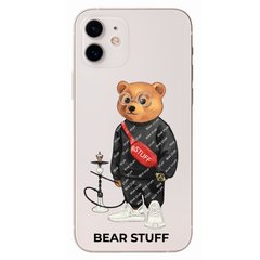 Чехол прозрачный Print Bear Stuff для iPhone 12 mini Мишка с кальяном