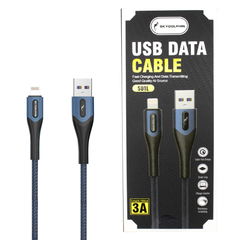 Кабель плетений USB to Lightning 3A SkyDolphin Cable Blue