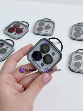 Защитные линзы на камеру iPhone 15 Pro Max Metal Glass Lenses Black