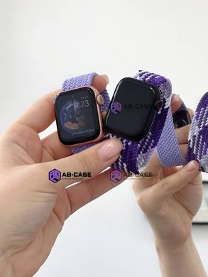 Монобраслет на Apple Watch Braided Solo Loop (Rainbow Purple - White, 42mm, 44mm, 45mm, 49mm M)