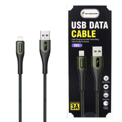 Кабель плетений USB to Lightning 3A SkyDolphin Cable Green