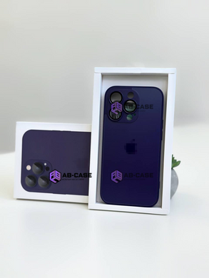 Чехол стеклянный матовый для iPhone 13 AG Glass Case с защитой камеры Deep Purple