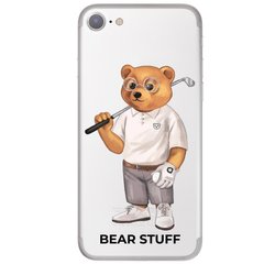 Чехол прозрачный Print Bear Stuff для iPhone SE2 Мишка гольфист