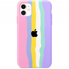 Чехол радужный Rainbow для iPhone 12 Mini Pink
