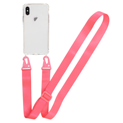 Прозорий чохол для iPhone X | Xs з ремінцем Crossbody Hot Pink