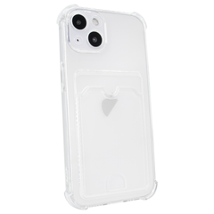 Чехол для iPhone 14 Card Holder Armored Case с карманом для карты прозрачный