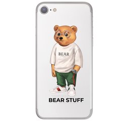 Чехол прозрачный Print Bear Stuff для iPhone SE2 Мишка в белой футболке