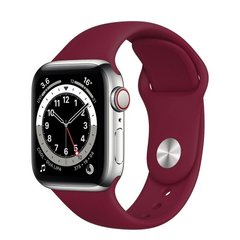 Силиконовый ремешок для Apple Watch (42mm, 44mm, 45mm, 49 mm №52 Marsala, S)