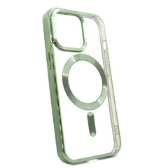 Чехол для iPhone 15 Plus OPEN Shining with MagSafe Dark Green