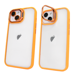 Чехол для iPhone 14 Guard Stand Camera Lens с линзами и подставкой Orange