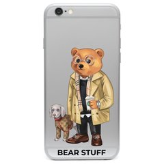 Чехол прозрачный Print Bear Stuff для iPhone 6/6s Мишка с собакой