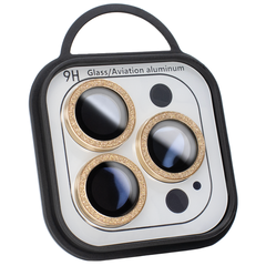 Защитные линзы для камеры iPhone 15 Pro Metal Diamonds Lens блестящие Gold