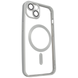 Чехол для iPhone 15 Plus матовый Shining with MagSafe с защитными линзами на камеру Titanium Silver