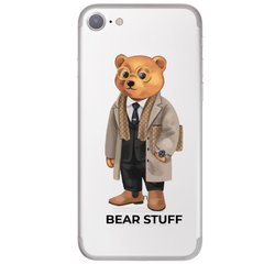 Чехол прозрачный Print Bear Stuff для iPhone SE2 Мишка в пальто