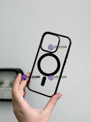 Чехол для iPhone 15 Plus матовый Clear case with MagSafe Titanium Black