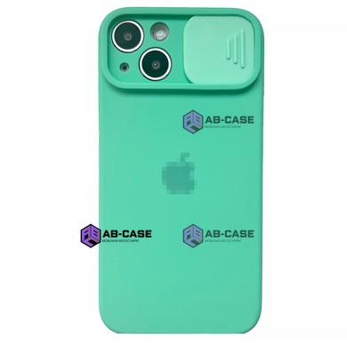Чехол Silicone with Logo hide camera, для iPhone 13 (Spearmint)