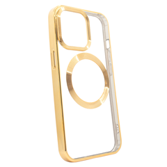 Чехол для iPhone 15 Plus OPEN Shining with MagSafe Gold