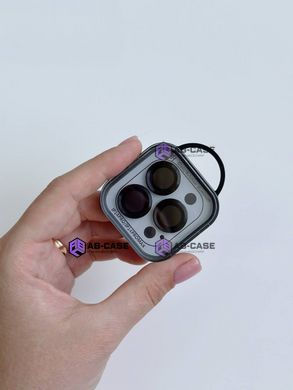 Защитные линзы на камеру iPhone 14 Pro Max Metal Glass Lenses Black