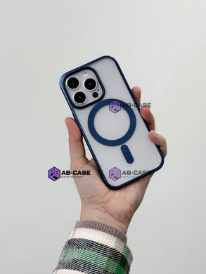 Чехол для iPhone 15 Plus матовый Clear case with MagSafe Titanium Blue