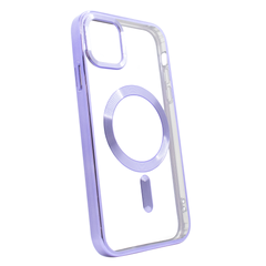 Чехол для iPhone 15 Plus OPEN Shining with MagSafe Light Purple