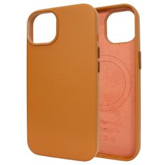 Чехол для iPhone 13 mini Leather Case PU with Magsafe Golden Brown