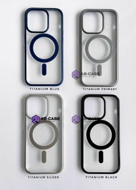 Чехол для iPhone 15 Plus матовый Clear case with MagSafe Titanium Primary