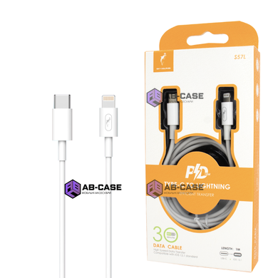 Кабель USB-C to Lightning 3A SkyDolphin Cable White
