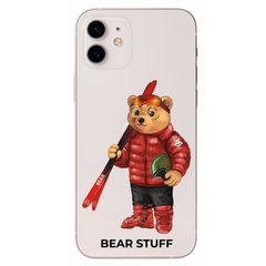 Чехол прозрачный Print Bear Stuff для iPhone 12 mini Мишка лыжник