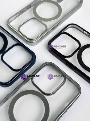 Чехол для iPhone 15 Plus матовый Clear case with MagSafe Titanium Silver