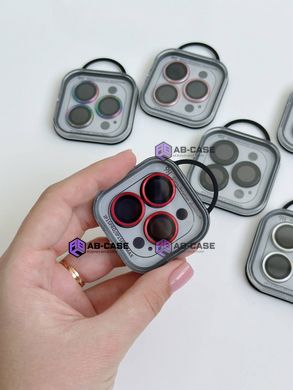 Защитные линзы на камеру iPhone 15 Pro Max Metal Glass Lenses Red