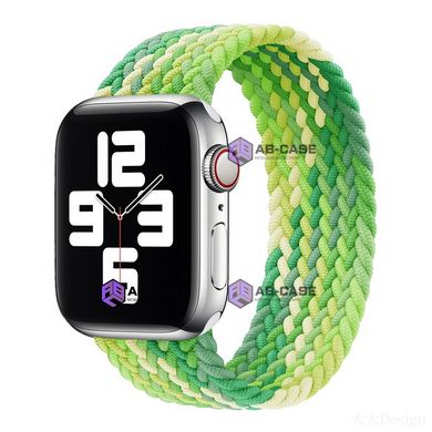 Монобраслет на Apple Watch Braided Solo Loop (Rainbow Green, 38mm, 40mm, 41mm, M)