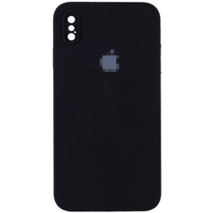 Чехол Silicone Case FULL CAMERA (square side) (для iPhone Xs Max) (Black)