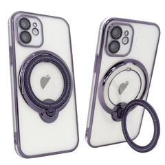 Чехол для iPhone 12 Clear Shining Holder with MagSafe Deep Purple