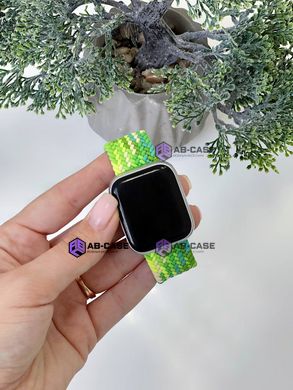 Монобраслет на Apple Watch Braided Solo Loop (Rainbow Green, 42mm, 44mm, 45mm, 49mm S)