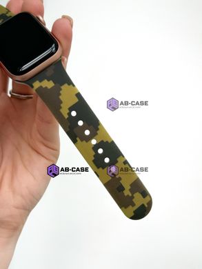 Силіконовий ремінець на Apple Watch (42mm, 44mm, 45mm,49mm Camouflage Pixel)