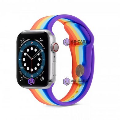 Ремешок радужный для Apple Watch Sport Rainbow (42mm, 44mm, 45mm, 49mm Red-Purple)
