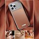 Чехол для iPhone 14 Pro металлический Aluminium with Leather MagSafe, Brown 2