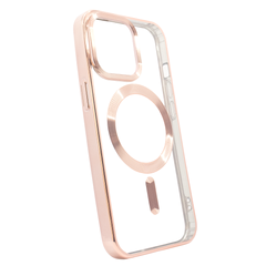 Чехол для iPhone 15 Plus OPEN Shining with MagSafe Rose Gold