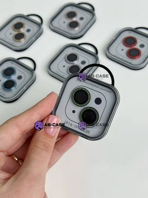 Защитные линзы для камеры iPhone 14 Plus Metal Diamonds Lens блестящие Dark Green