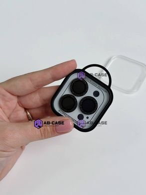 Защитные линзы для камеры iPhone 15 Pro Max Metal Diamonds Lens блестящие Black