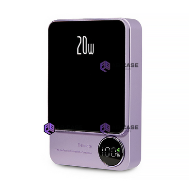 Беспроводной магнитный павербанк 10000 mAh 20w Q9 для iPhone MagSafe - Purple