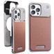 Чехол для iPhone 15 Pro max металлический Aluminium with Leather MagSafe, Brown