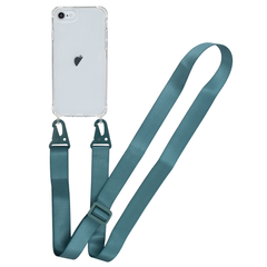 Прозорий чохол для iPhone 7 | 8 з ремінцем Crossbody Forest Green