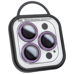 Захисні лінзи на камеру iPhone 15 Pro Max Metal Diamonds Lens блискучі Deep Purple