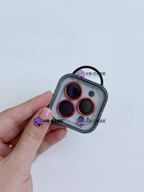 Защитные линзы на камеру iPhone 14 Pro Max Metal Glass Lenses Red